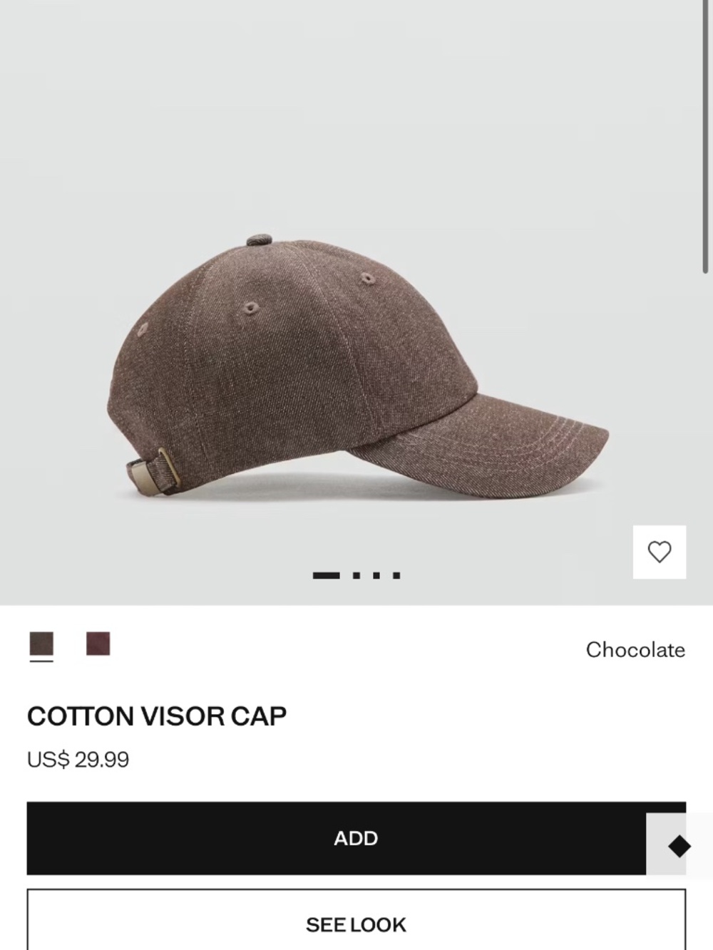 Cotton visor cap